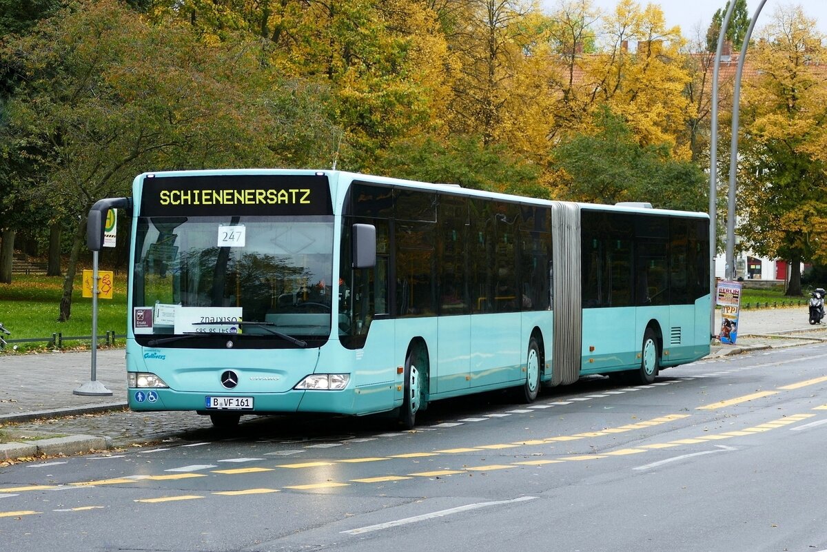 Gullivers Bus GmbH - Mercedes-Benz MB Citaro Facelift G  (B-VF 161), im SEV der S-Bahn Berlin (S41) im Oktober 2020. (ex. ? )