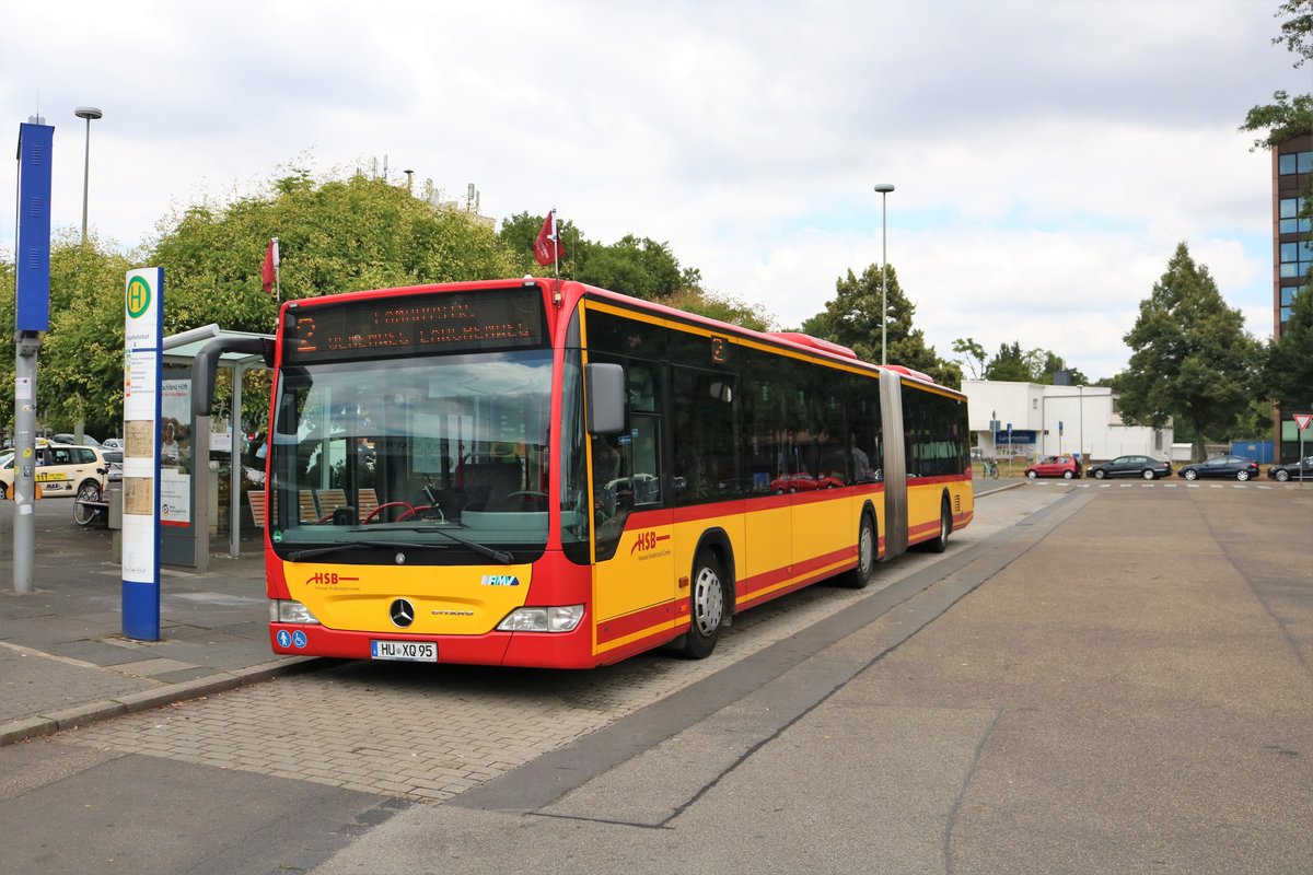 Hanauer Straßenbahn Mercedes Benz Citaro 1 Facelift Wagen 95 am 12.07.18 in Hanau Hauptbahnhof