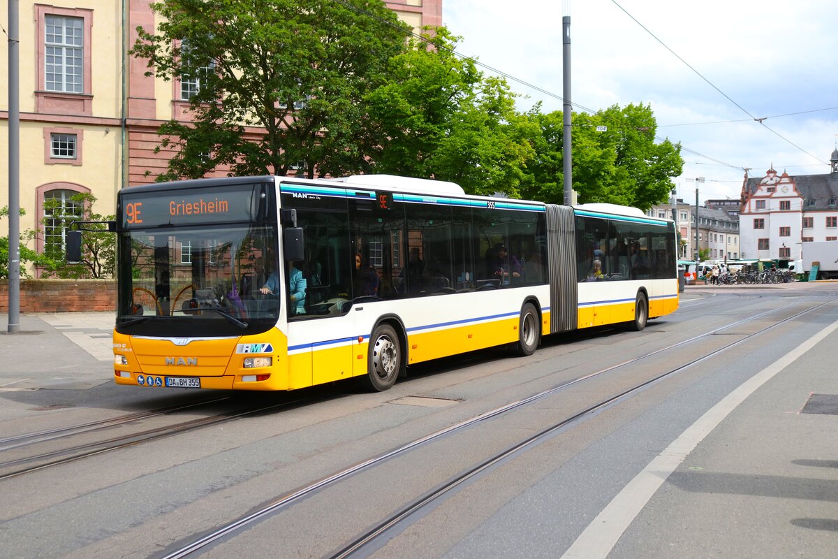 HEAG mobilo MAN Lions City G Wagen 375 am 04.05.24 in Darmstadt Innenstadt