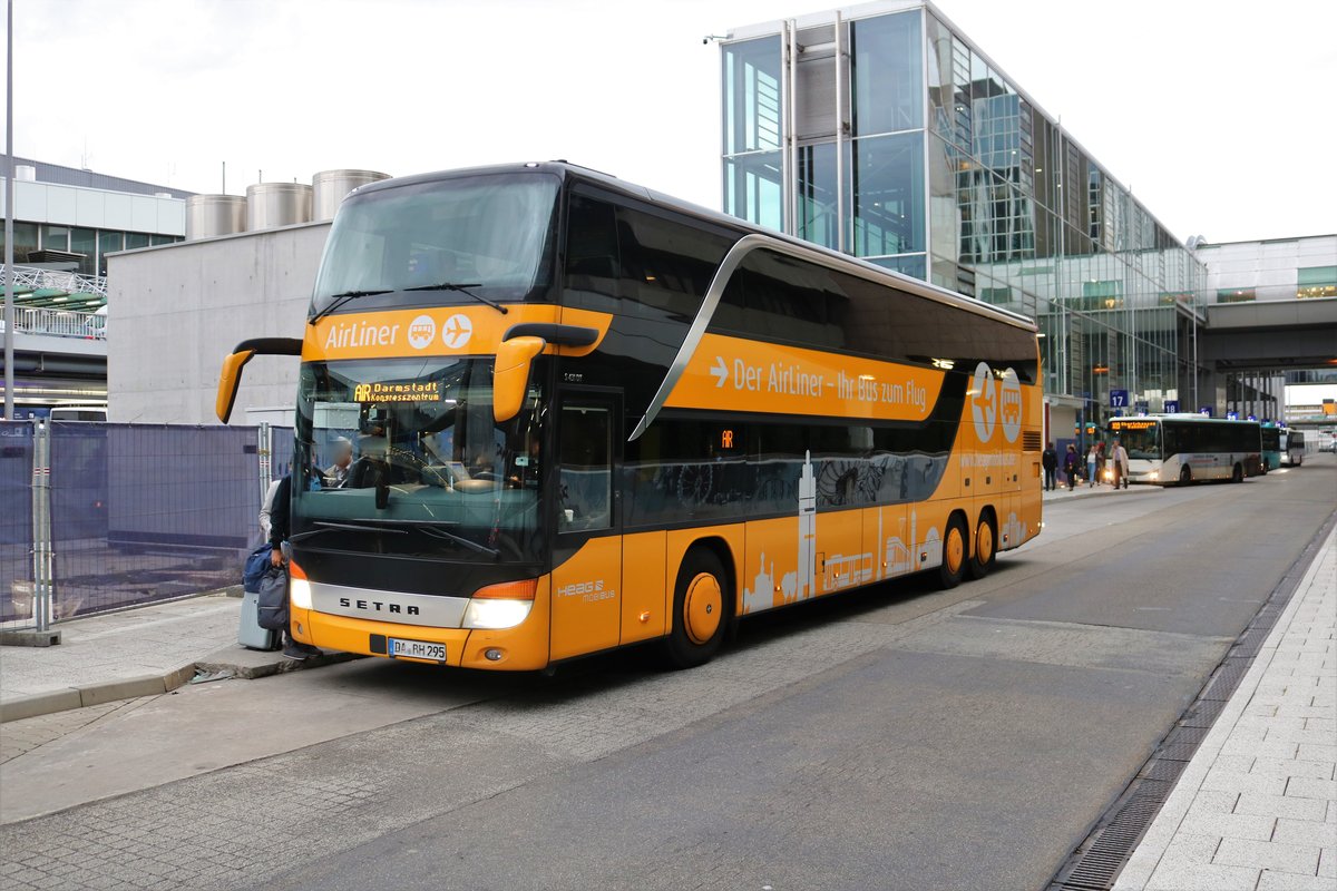 HEAG Mobilo Setra Doppeldecker Airliner am 15.10.19 am Frankfurter Flughafen 