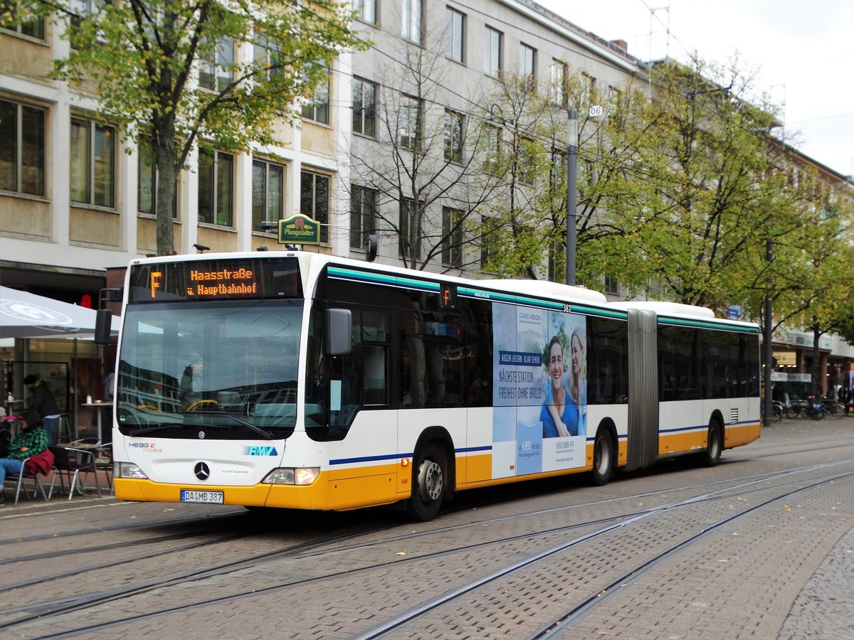 HEAG moiBus Mercedes Benz Citaro 1 Facelift G Wagen 387 am 07.10.17 in Darmstadt Luisenplatz