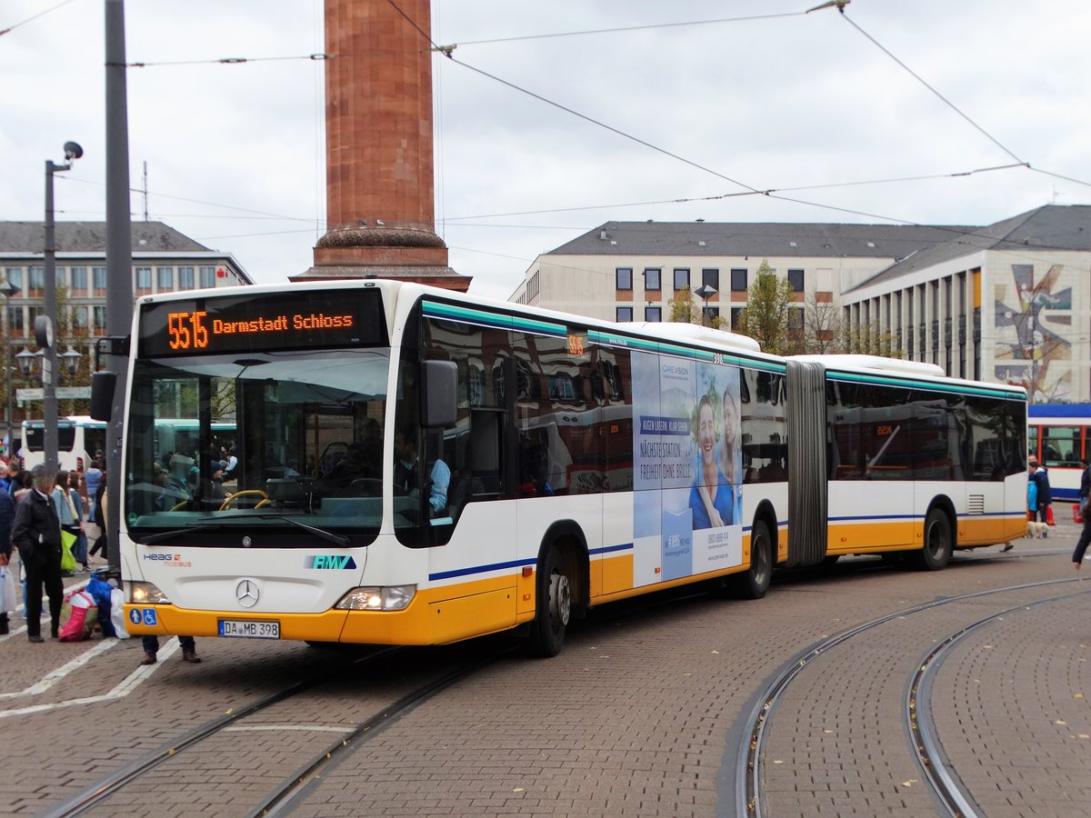 HEAG moiBus Mercedes Benz Citaro 1 Facelift G Wagen 398 am 07.10.17 in Darmstadt Luisenplatz