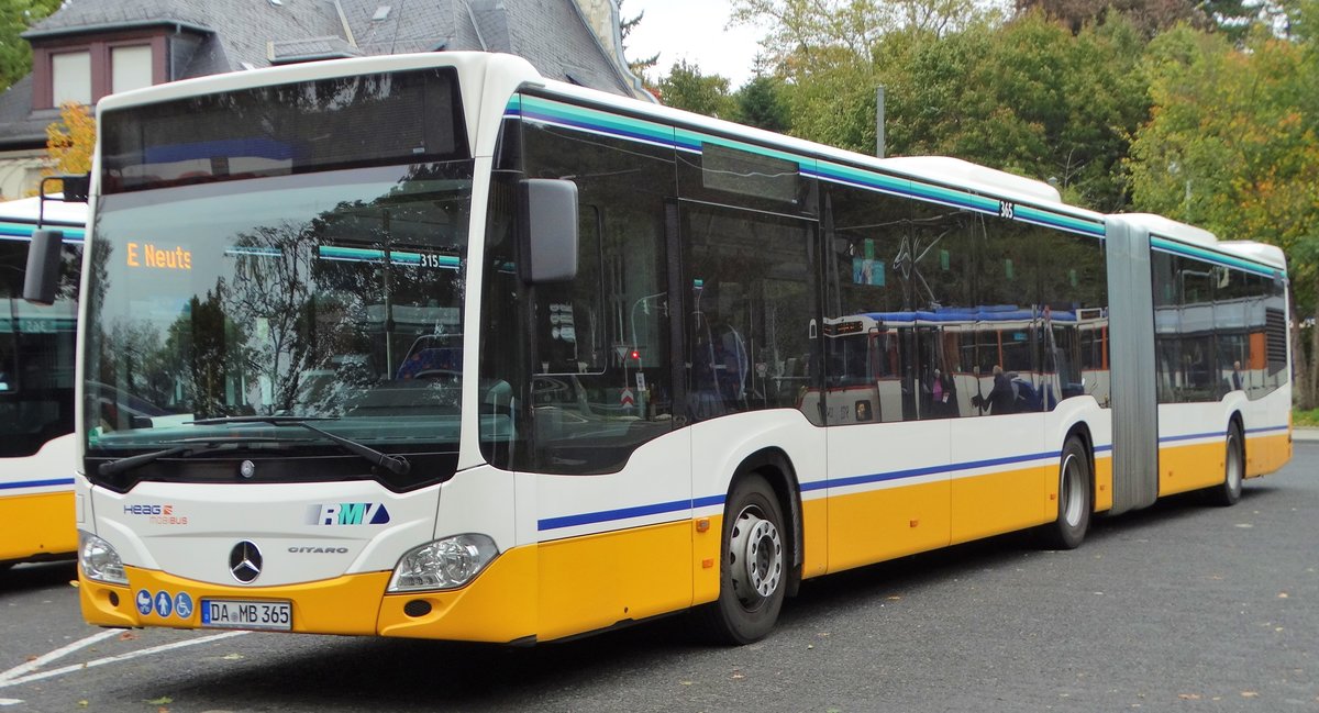 HEAG moiBus Mercedes Benz Citaro 2 G Wagen 365 am 07.10.17 in Darmstadt Böllenfaltor