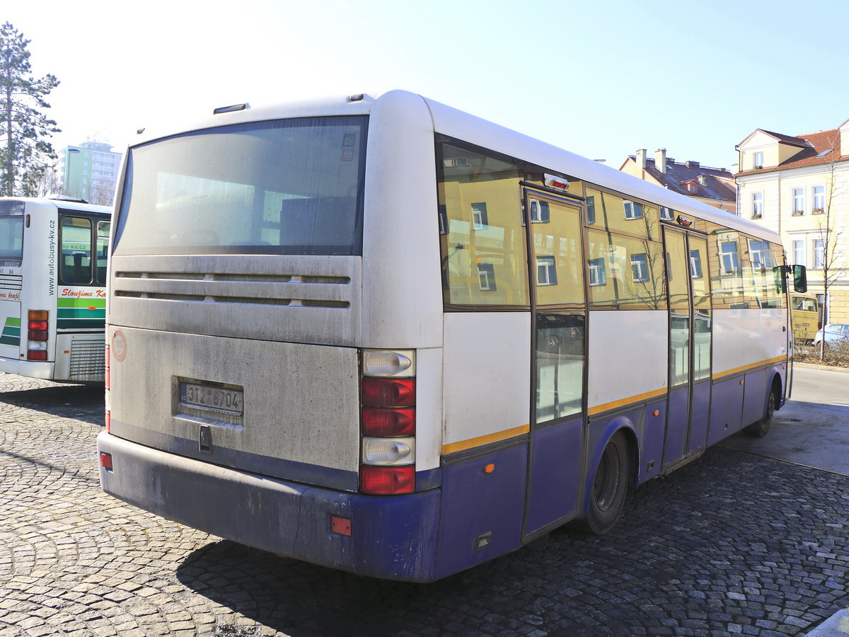 Heckpartie eines Bus der ER-Bus PRAGUE s.r.o aus Prag am 17. Februar 2019 in Cheb auf dem Busbahnhof. 
