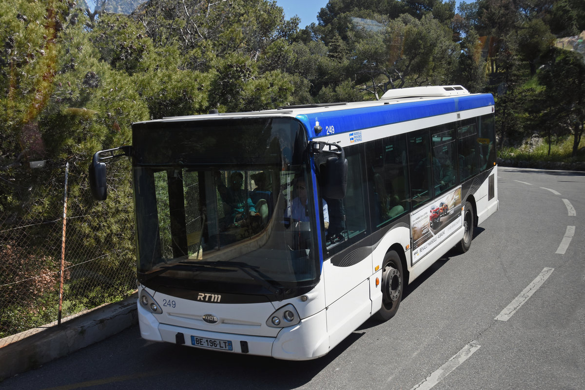 Heuliez GX Bus mit der Nummer 249, unterwegs in Marseille. Die Aufnahme stammt vom 11.05.2018.