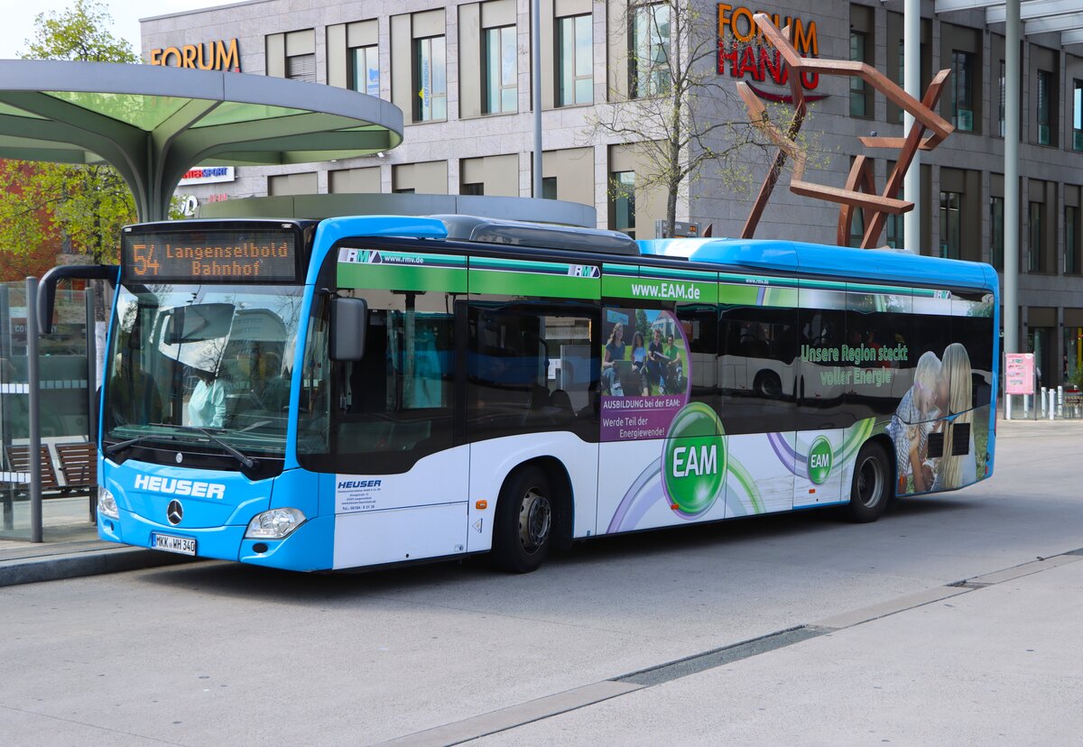 Heuser Bus Mercedes Benz Citaro 2 am 14.04.26 in Hanau Freiheitsplatz