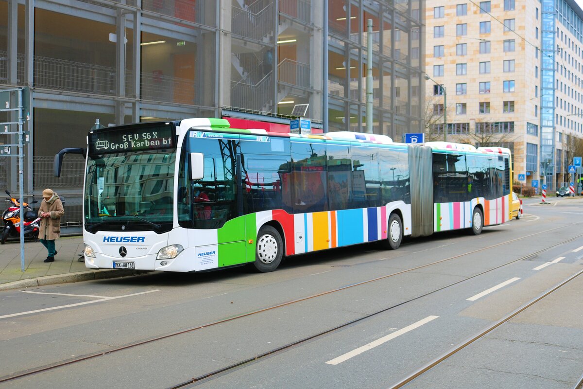Heuser Mercedes Benz Citaro 2 G als SEV Verkehr am 25.02.23 in Frankfurt am Main