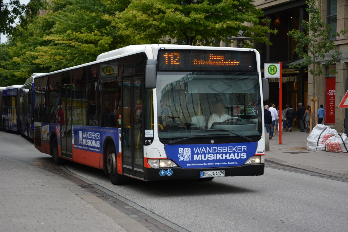 HH-JA 4179 (Mercedes Benz O 530 Citaro Facelift / Jasper) fährt am 11.07.2015 auf der Linie 112. Aufgenommen an der Mönckebergstraße in Hamburg.
