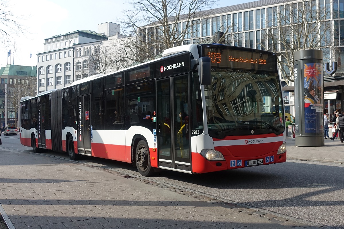 HHA 7283 (HH-XB 1283) Linie 109,am 29.3.2019 in der Mönckebergstr. / MB Citaro G  C2 , E6, 3-türig, 3-achs. (EZ 2012) /