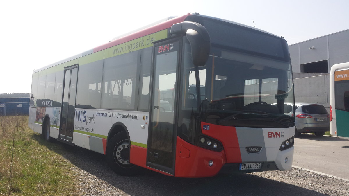 Hier wartet der CW LL 1365 der BVN (Rexer Gruppe) auf seinen nächsten Einsatz. Gesichtet am 
08.04.2018 in Calw.