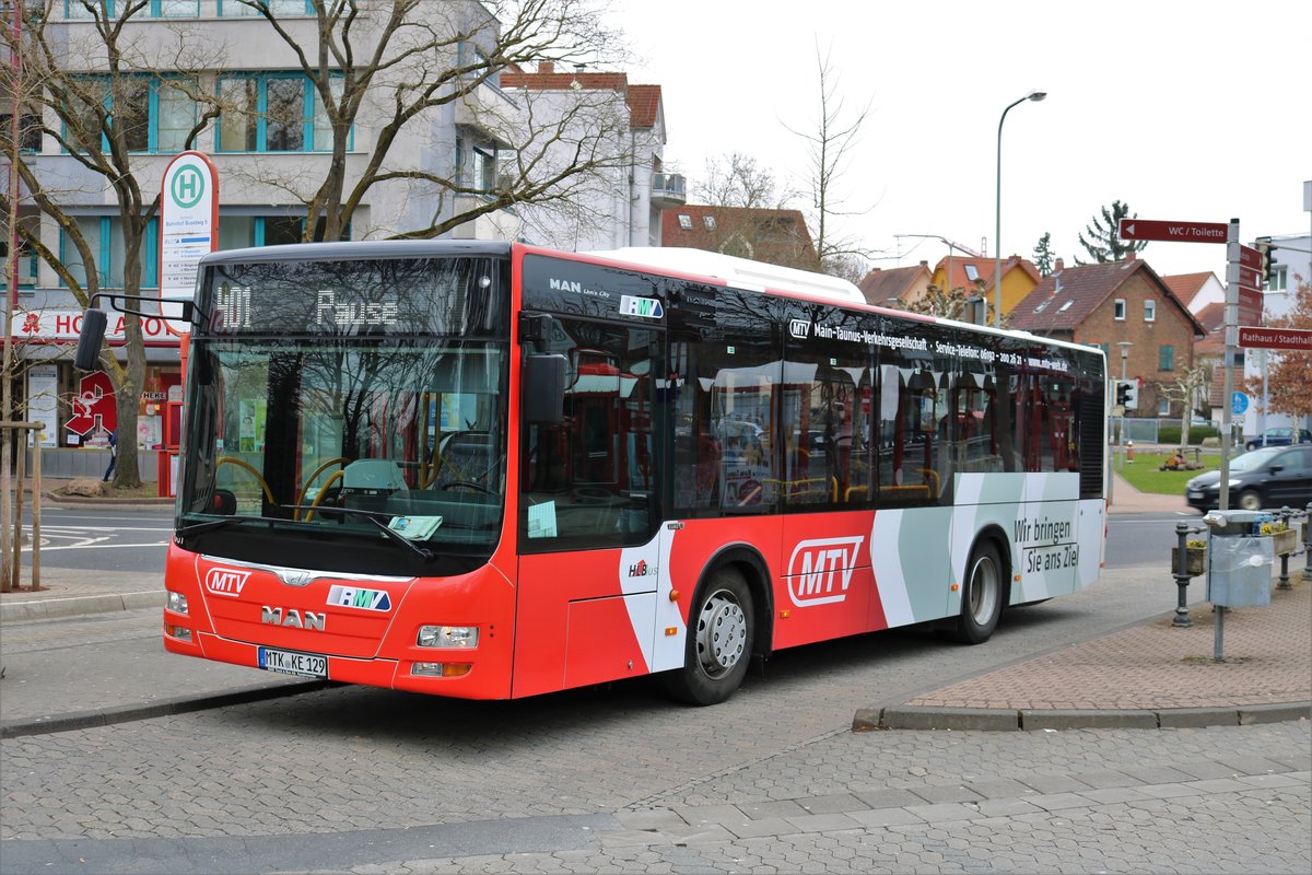 HLB Bus MAN Lions City am 17.03.18 in Hofheim (Taunus) Busbahnhof