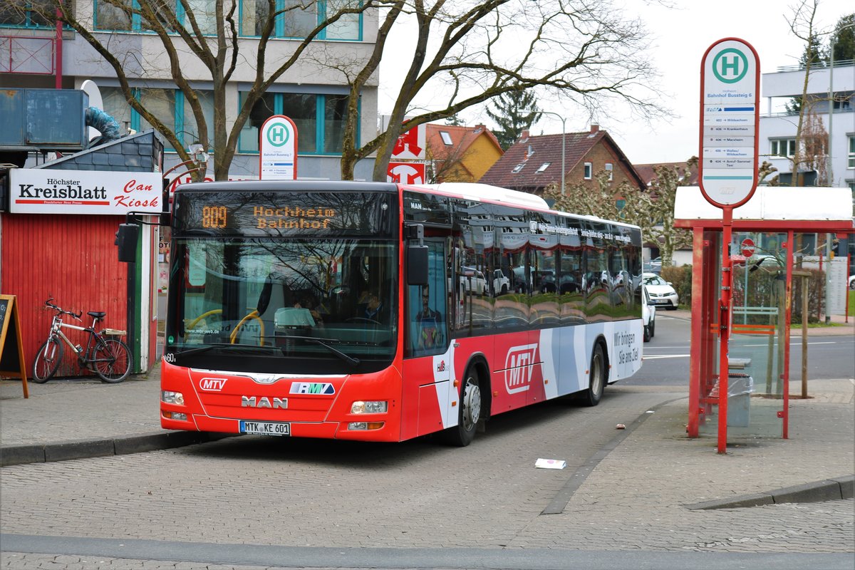 HLB Bus MAN Lions City am 17.03.18 in Hofheim (Taunus) Busbahnhof