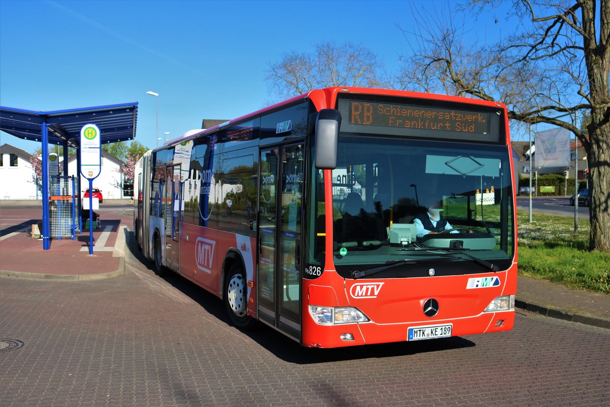 HLB Bus Mercedes Benz Citaro 1 Facelift G als SEV für die RB58 in Maintal Ost am 11.04.20