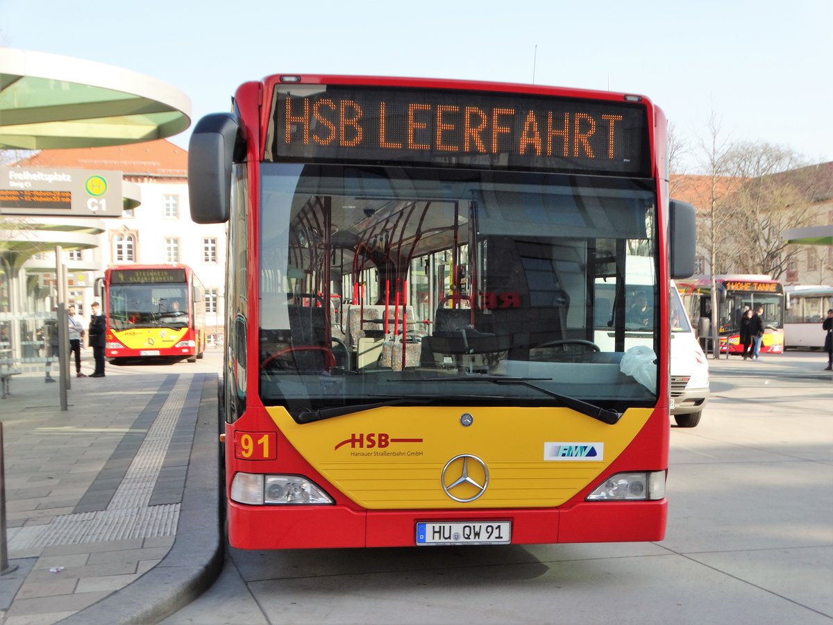 HSB Mercedes Benz Citaro 1 G Wagen 91 am 15.02.17 in Hanau Freiheitsplatz