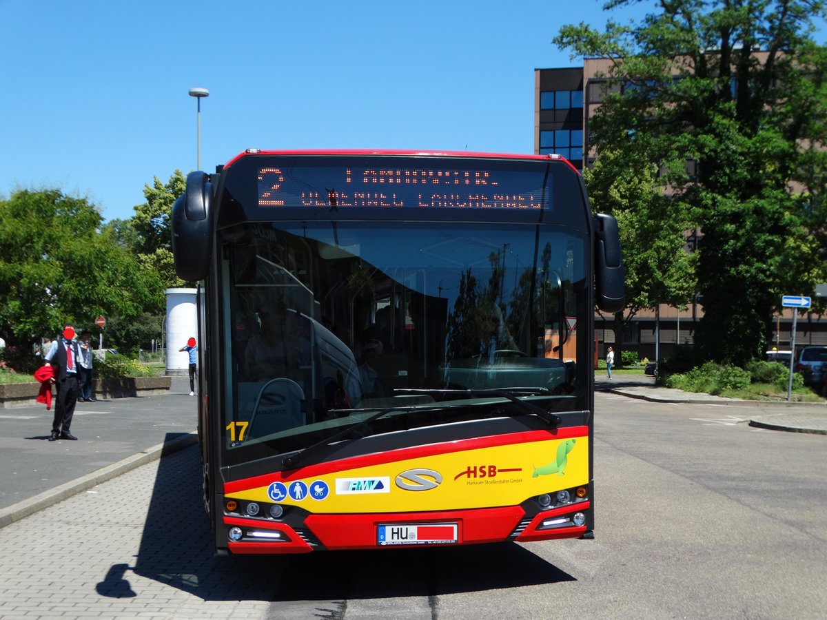 HSB Solaris Urbino 12 Wagen 17 Downside am 23.06.16 in Hanau Hbf