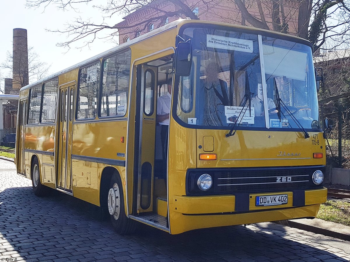 Ikarus 260 der Dresdner Verkehrsbetriebe in Dresden am 06.04.2018