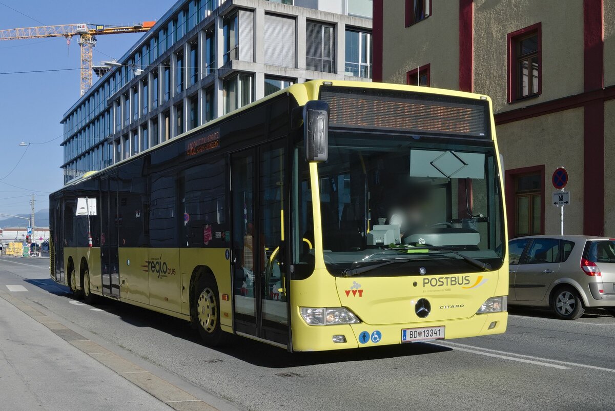 Innsbruck: Mercedes-Benz Citaro Facelift von Postbus (BD-13341) ist als Linie 4162 über die Heiliggeiststraße umgeleitet. Aufgenommen 3.9.2021.