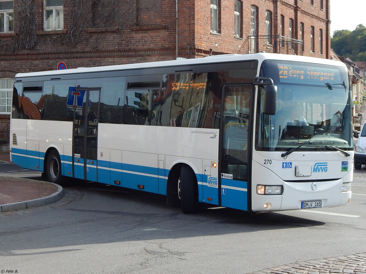 Irisbus Crossway der MVVG in Burg Stargard am 18.09.2018