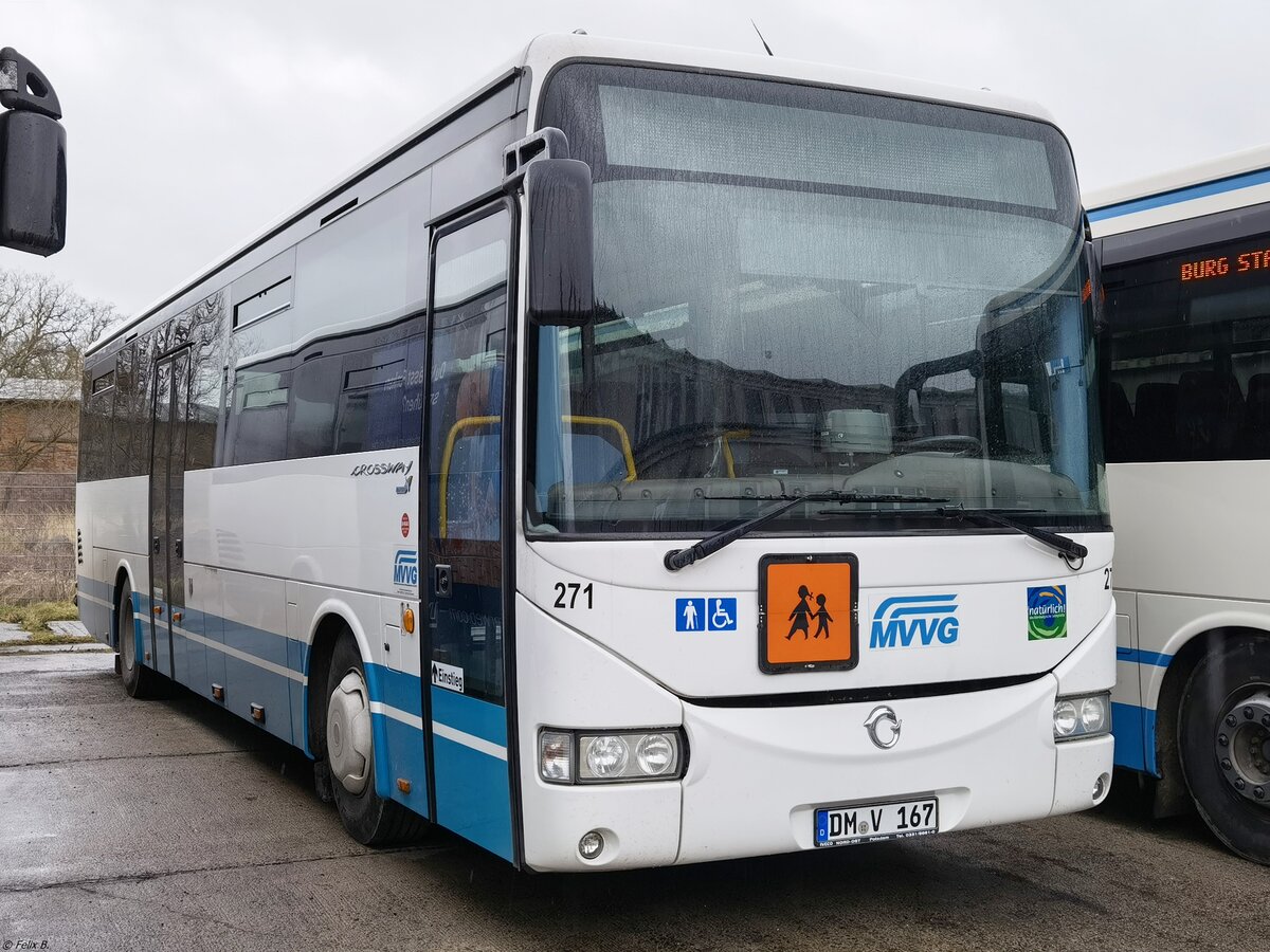 Irisbus Crossway der MVVG in Burg Stargard am 16.02.2022