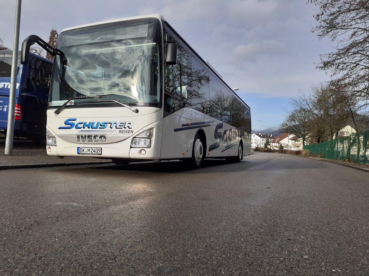 Iveco Crossway von Busreisen Schuster.
Am Betriebshof am 21.Dezember.2019