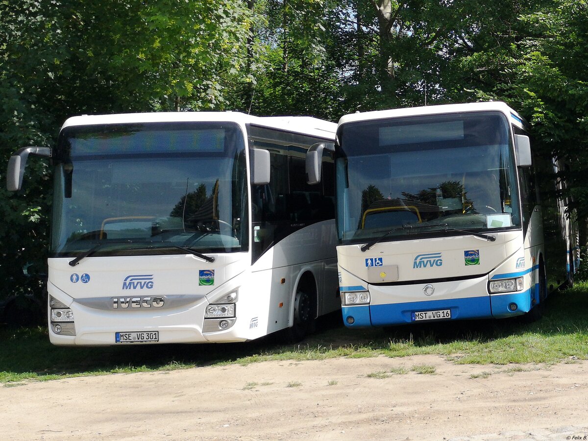 Iveco Crossway und Irisbus Crossway der MVVG in Neustrelitz am 19.06.2019
