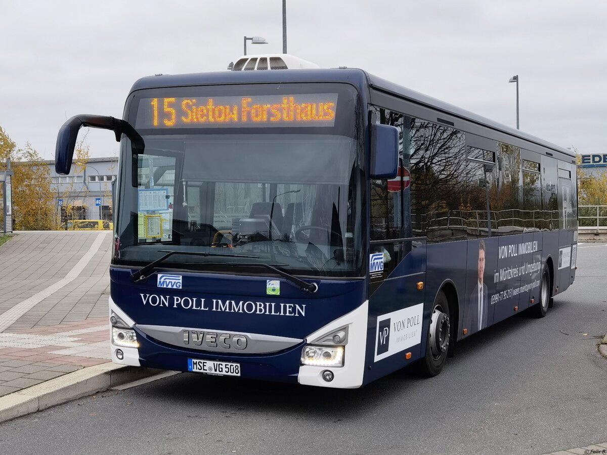 Iveco Crossway der MVVG in Malchow am 16.11.2022