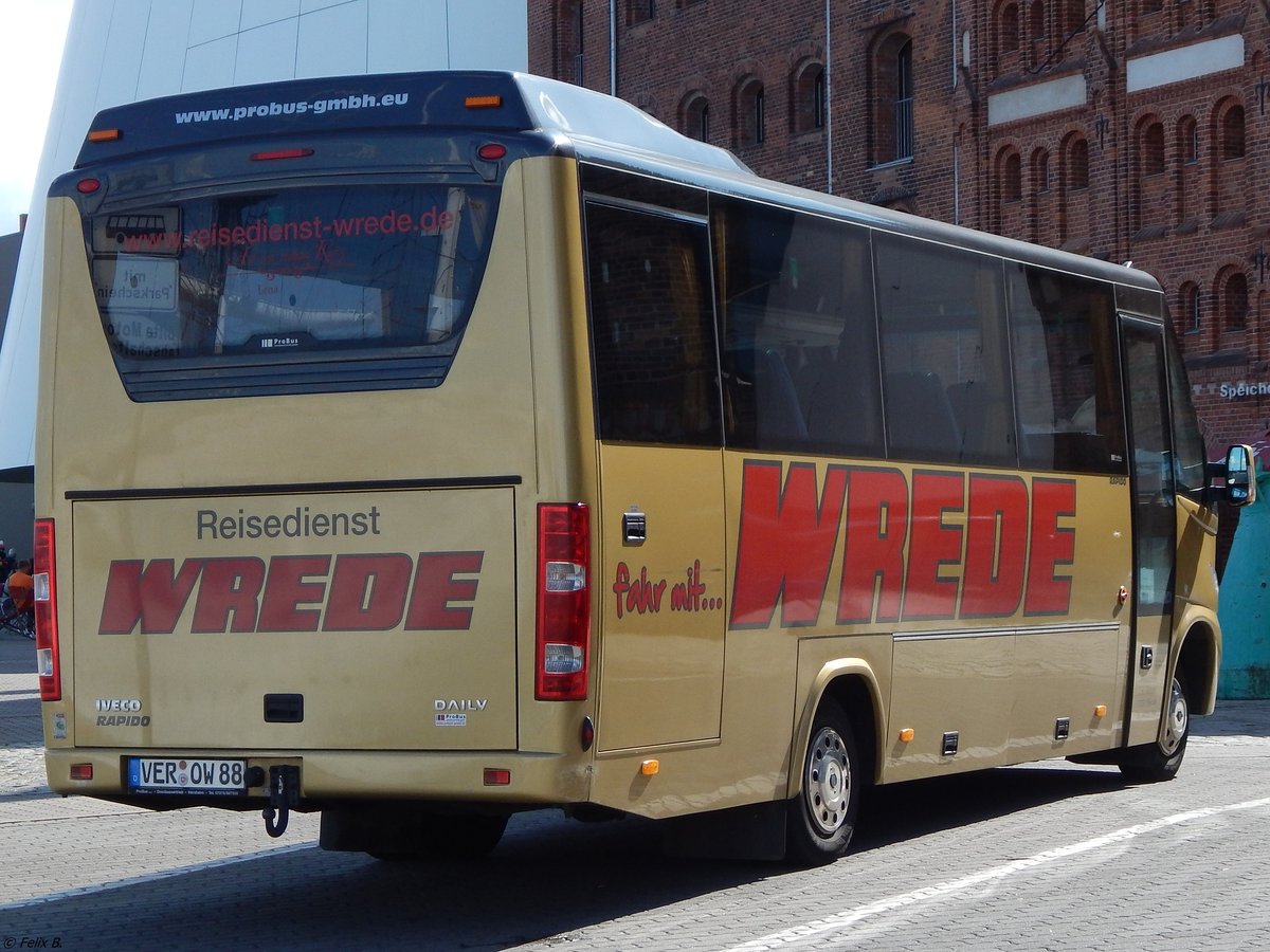 Iveco Rapido/Probus von Wrede aus Deutschland in Stralsund am 26.08.2018