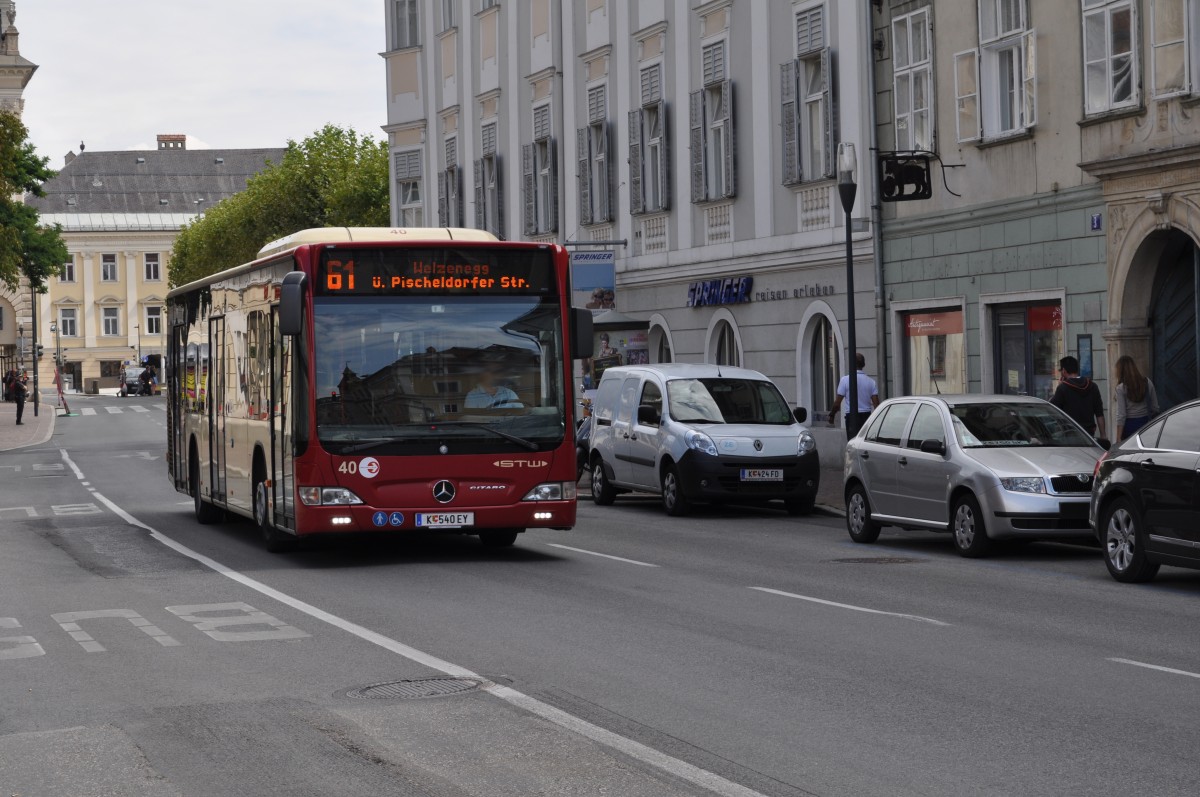 K-540 EY auf der Linie 61 in Klagenfurt unterwegs. Aufgenommen im Sommer 2013.