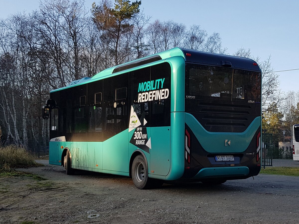 Karsan Atak Electric als Vorführwagen zum Test bei der VVR in Prora am 19.12.2020