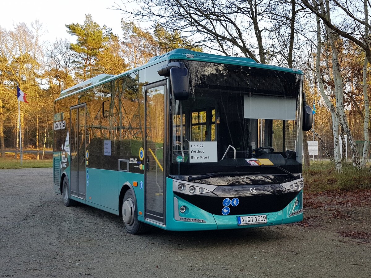 Karsan Atak Electric als Vorführwagen zum Test bei der VVR in Prora am 19.12.2020