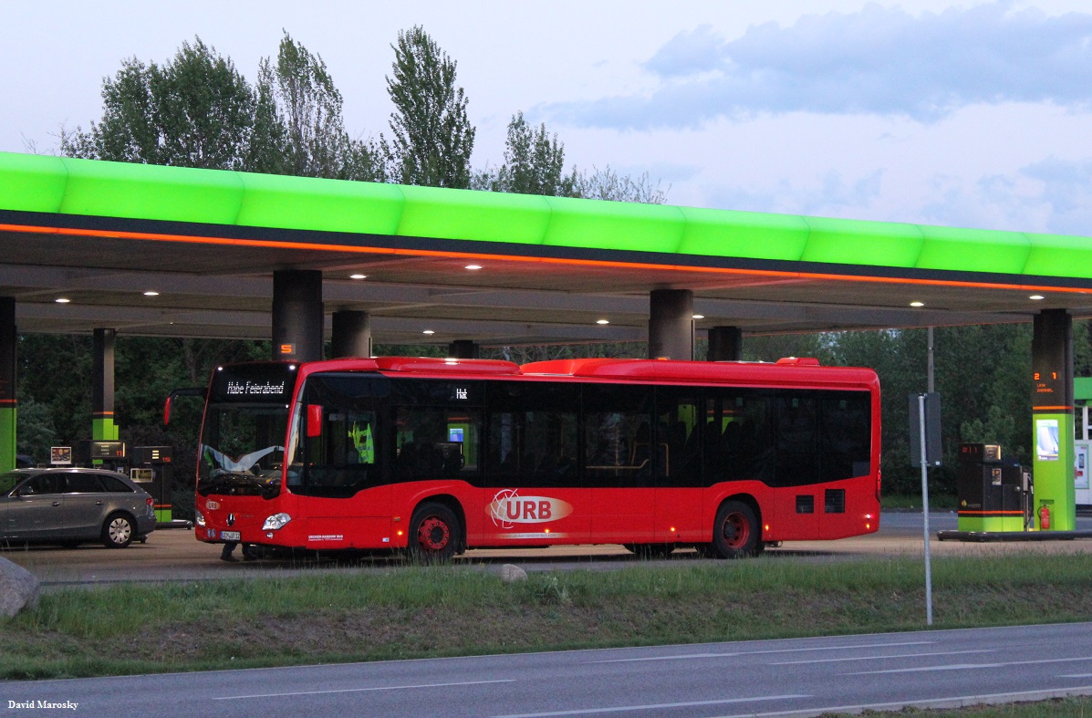 Mai 2015 - Wagen 12 von URB (Citaro C2LE) beim Tanken in Brandenburg, Hohenstücken. 