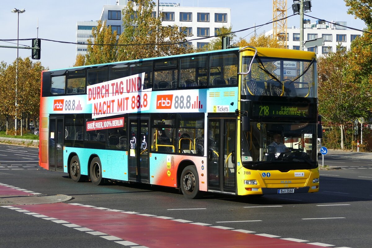 MAN A39 Lion's City (DL05) '3188' der BVG. Berlin im Oktober 2022.