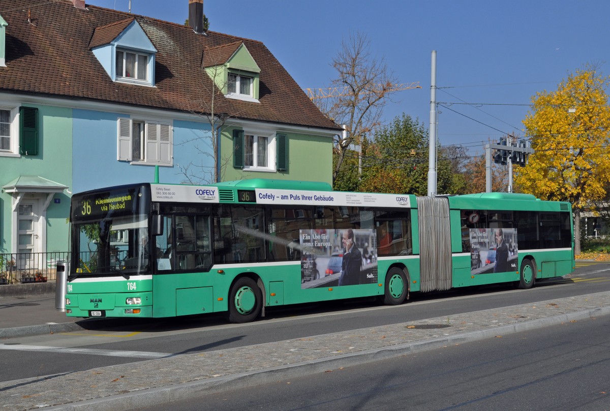 MAN Bus 764 auf der Linie 36 bedient die Haltestelle Morgartenring. Die Aufnahme stammt vom 20.10.2015.