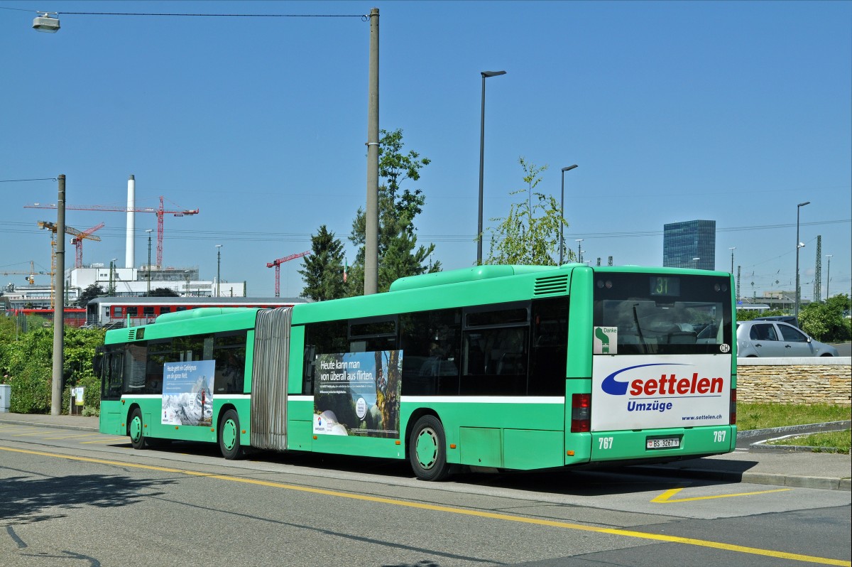 MAN Bus 767 auf der Linie 31 bedient die Haltestelle Rankstrasse. Die Aufnahme stammt vom 24.06.2015.