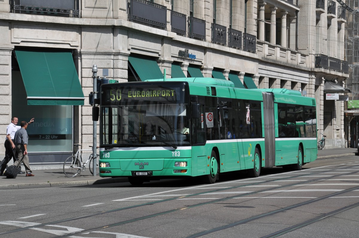 MAN Bus 783 auf der Linie 50 kurz nach dem Bahnhof SBB. Die Aufnahme stammt vom 10.06.2014.