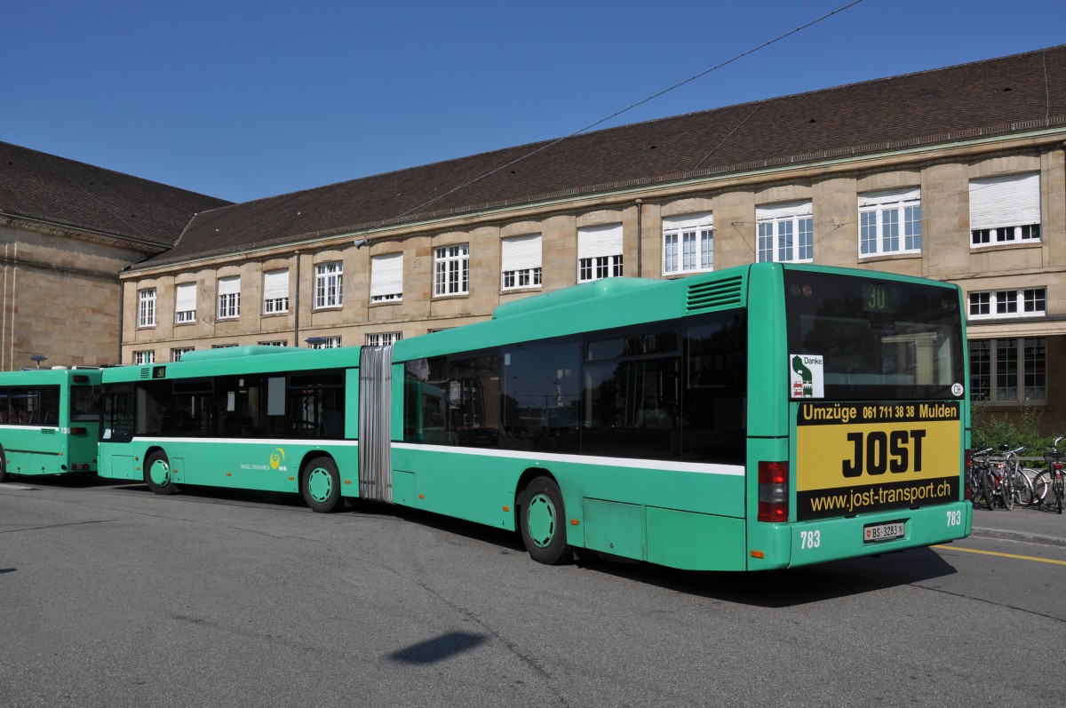 MAN Bus 783 auf der Linie 30 an der Haltestelle Badischer Bahnhof. Die Aufnahme stammt vom 08.09.2014.