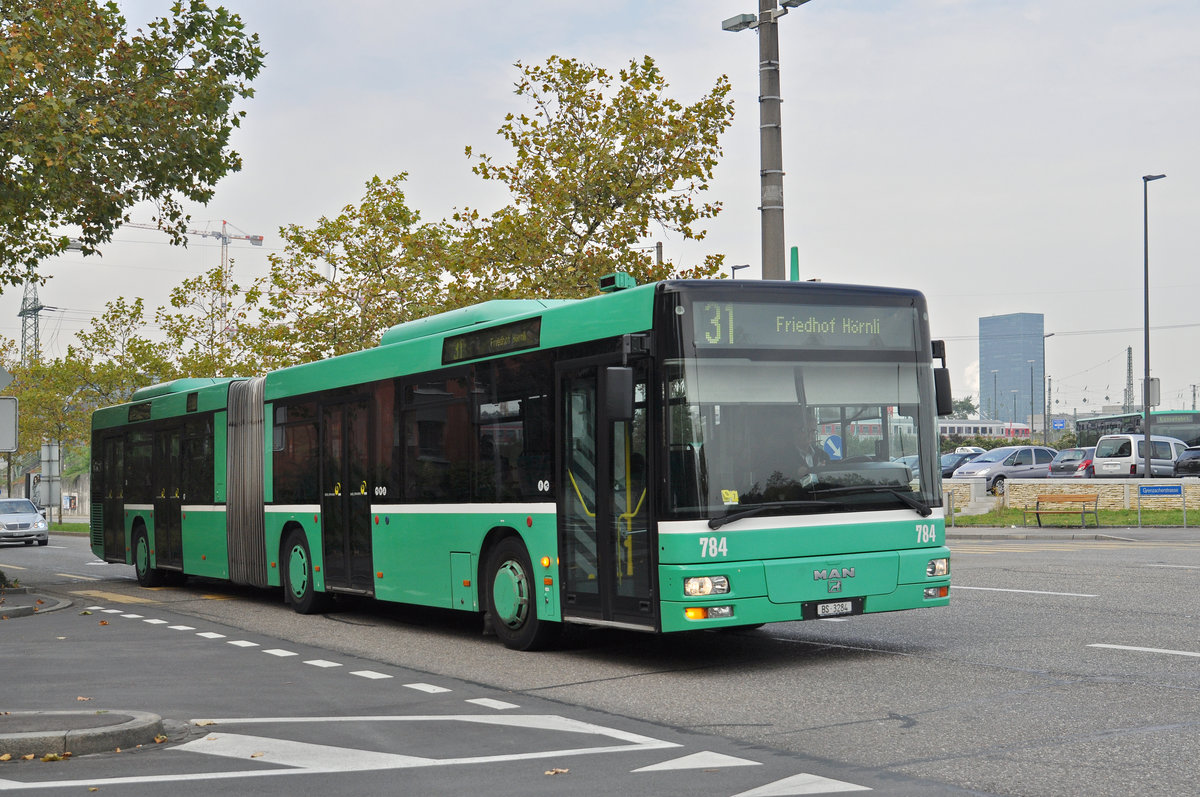 MAN Bus 784, auf der Linie 31, fährt zur Haltestelle Rankstrasse. Die Aufnahme stammt vom 13.10.2015.