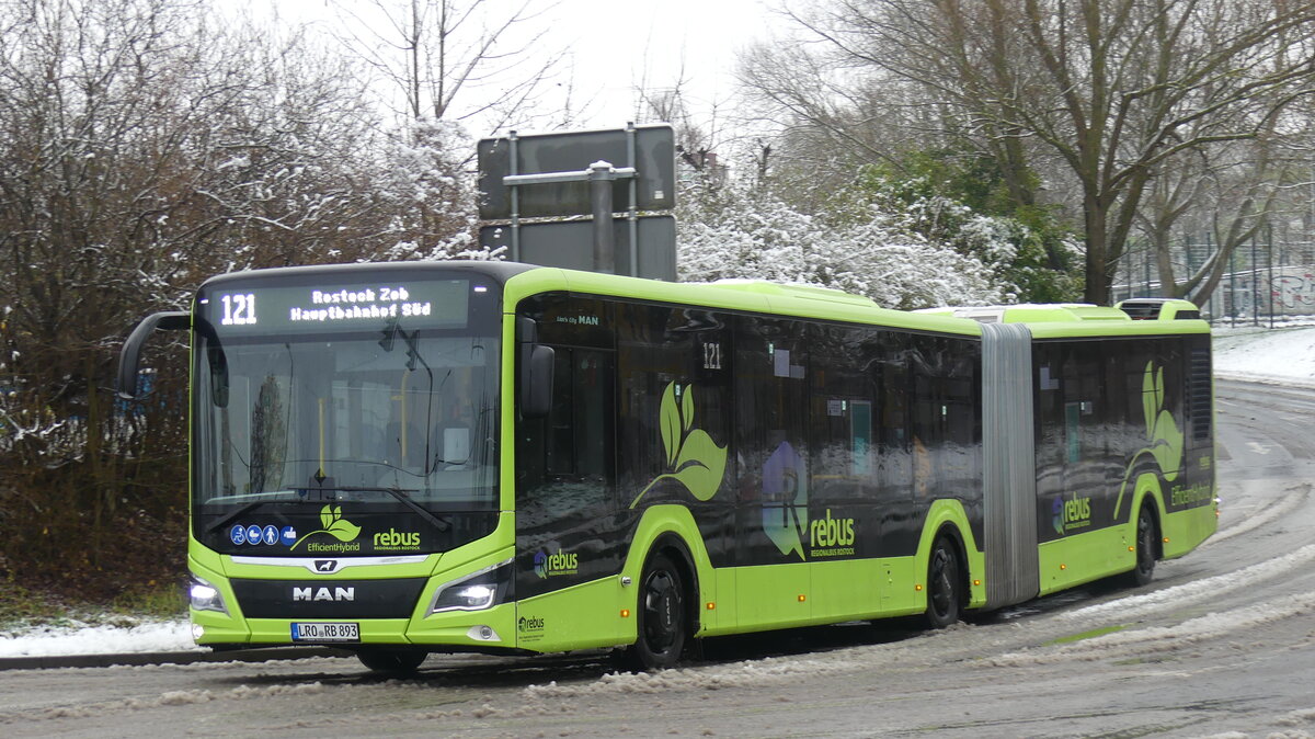 MAN Lion's City 18 efficient-hybrid der Rebus Regionalbus Rostock GmbH - LRO-RB893 - Bj 2021 - 05.12.2021