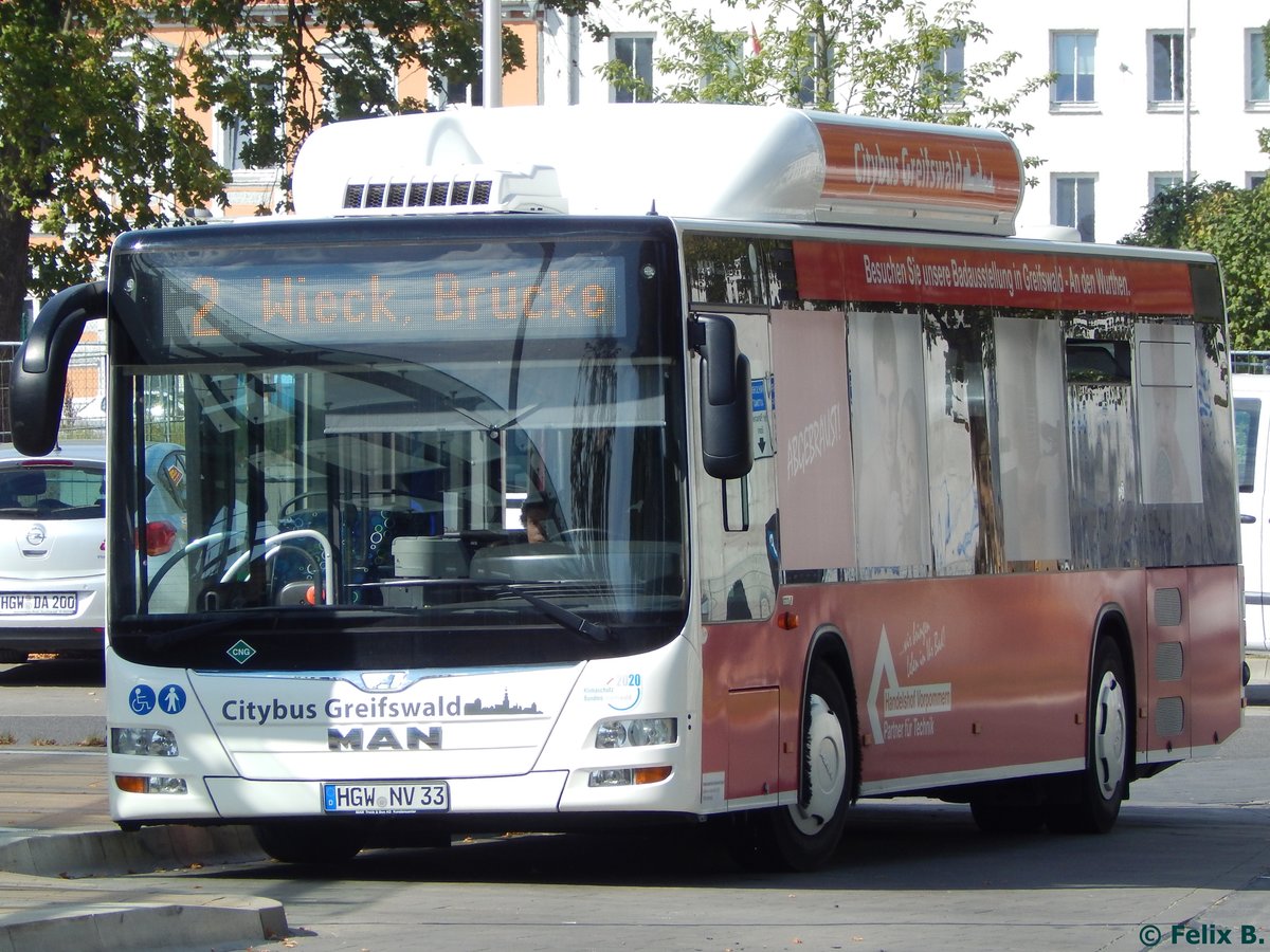 MAN Lion's City CNG der Stadtwerke Greifswald in Greifswald am 16.09.2016