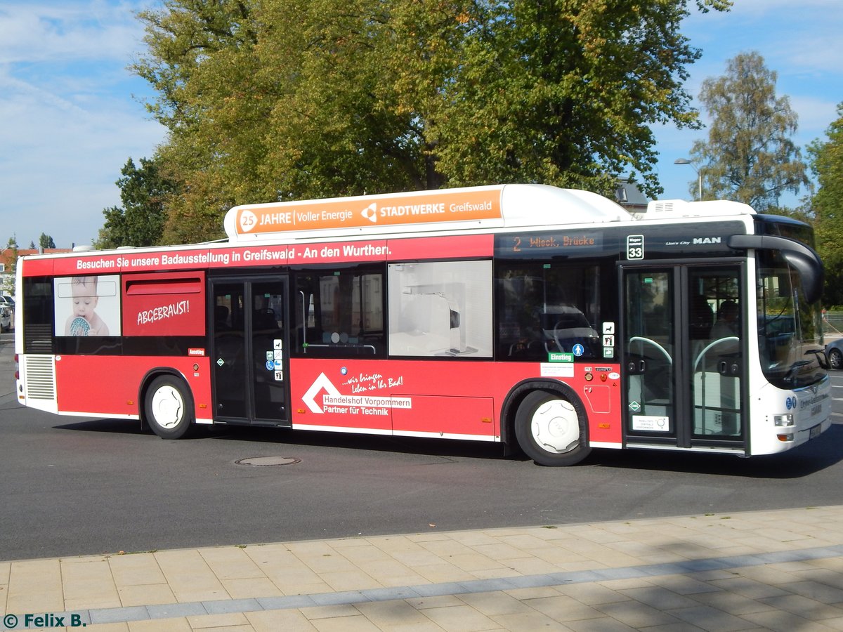 MAN Lion's City CNG der Stadtwerke Greifswald in Greifswald am 16.09.2016