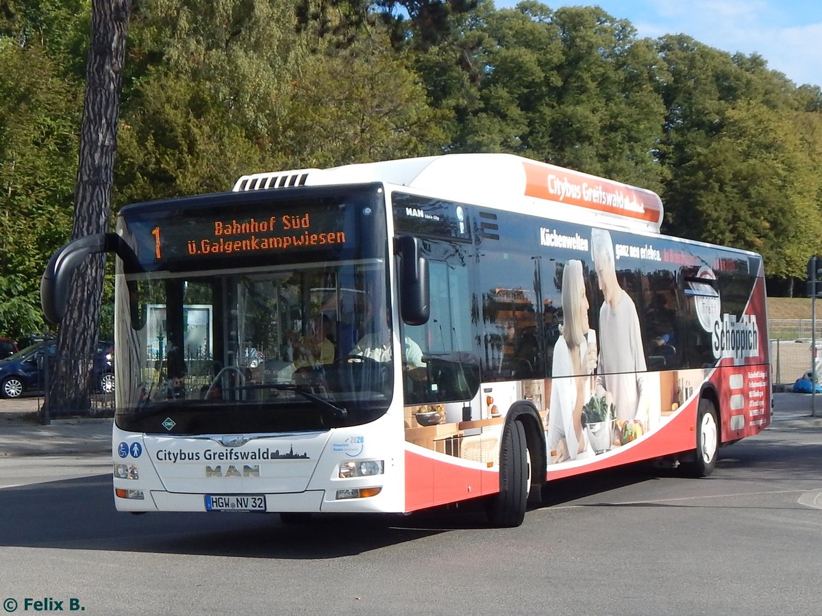 MAN Lion's City CNG der Stadtwerke Greifswald in Greifswald am 16.09.2016