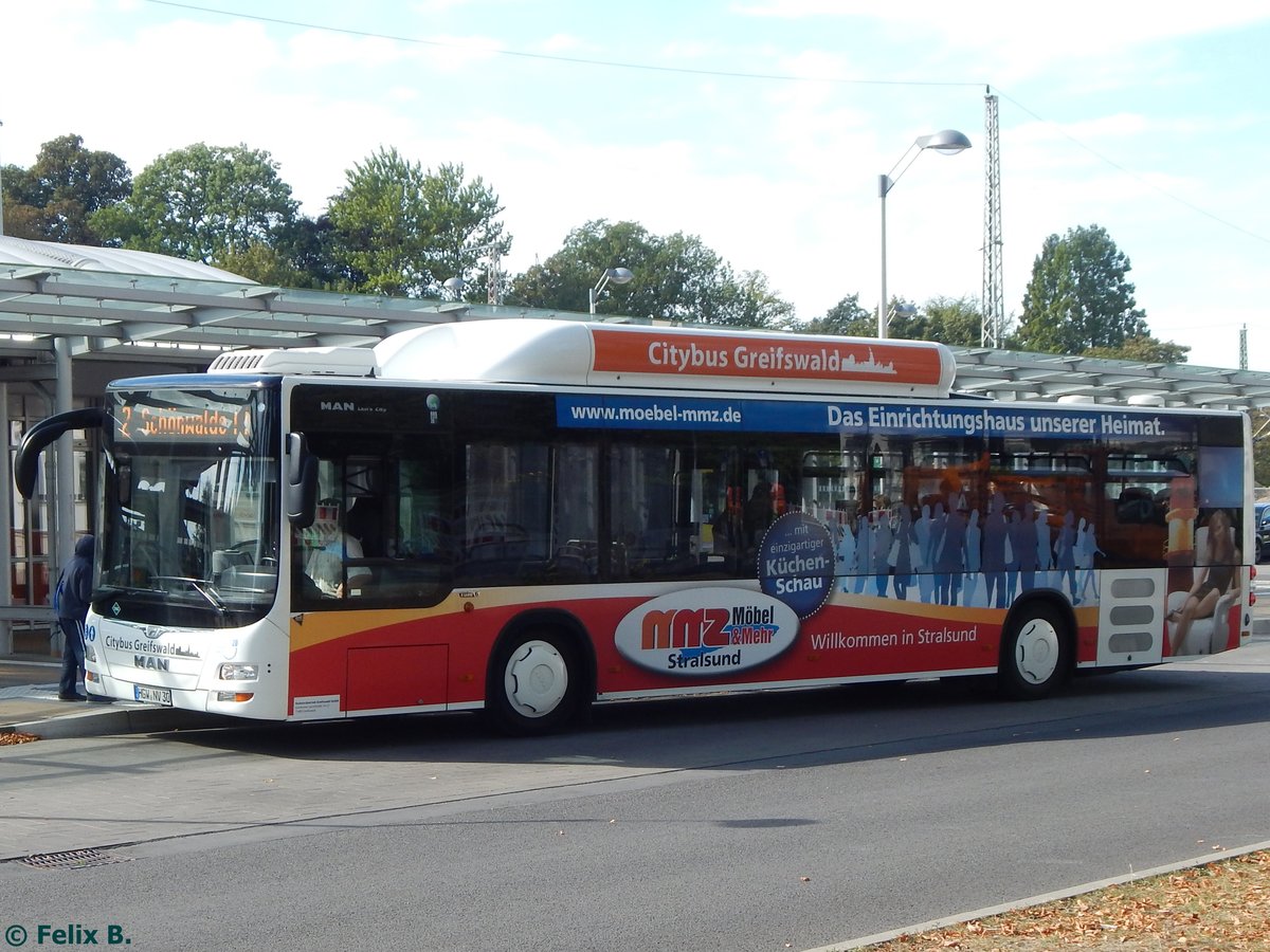 MAN Lion's City CNG der Stadtwerke Greifswald in Greifswald am 16.09.2016