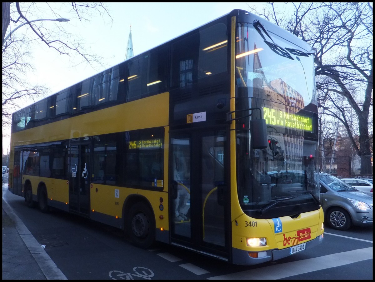 MAN Lion's City DD der BVG in Berlin am 06.02.2014