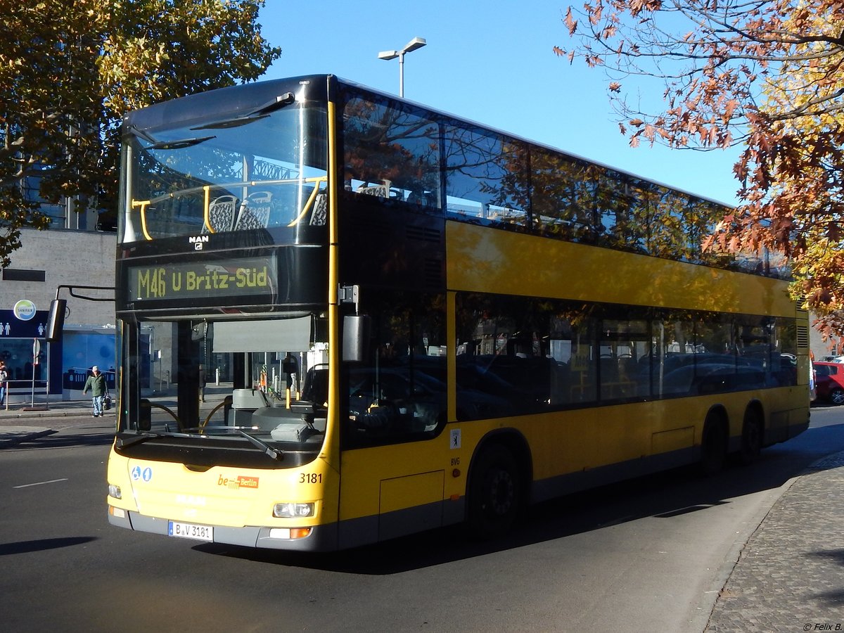 MAN Lion's City DD der BVG in Berlin am 31.10.2018