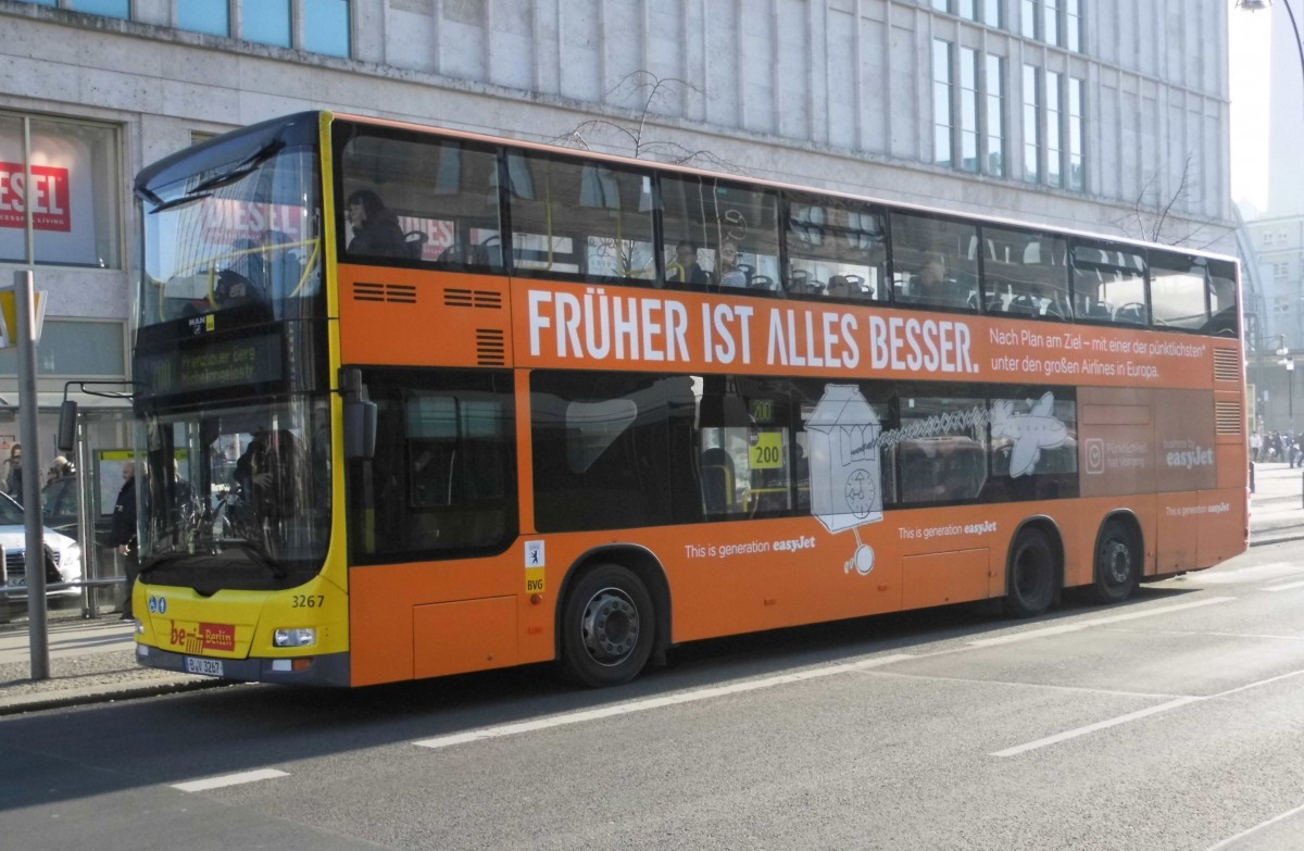 MAN Lions City DD Wg.3267 auf´m 200er am S+U Alex/Memhardstr., 14.2.15