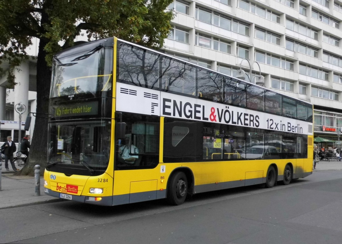 MAN Lions City DD Wg.3284 auf Linie 245 am S+U Zoo, 21.10.14