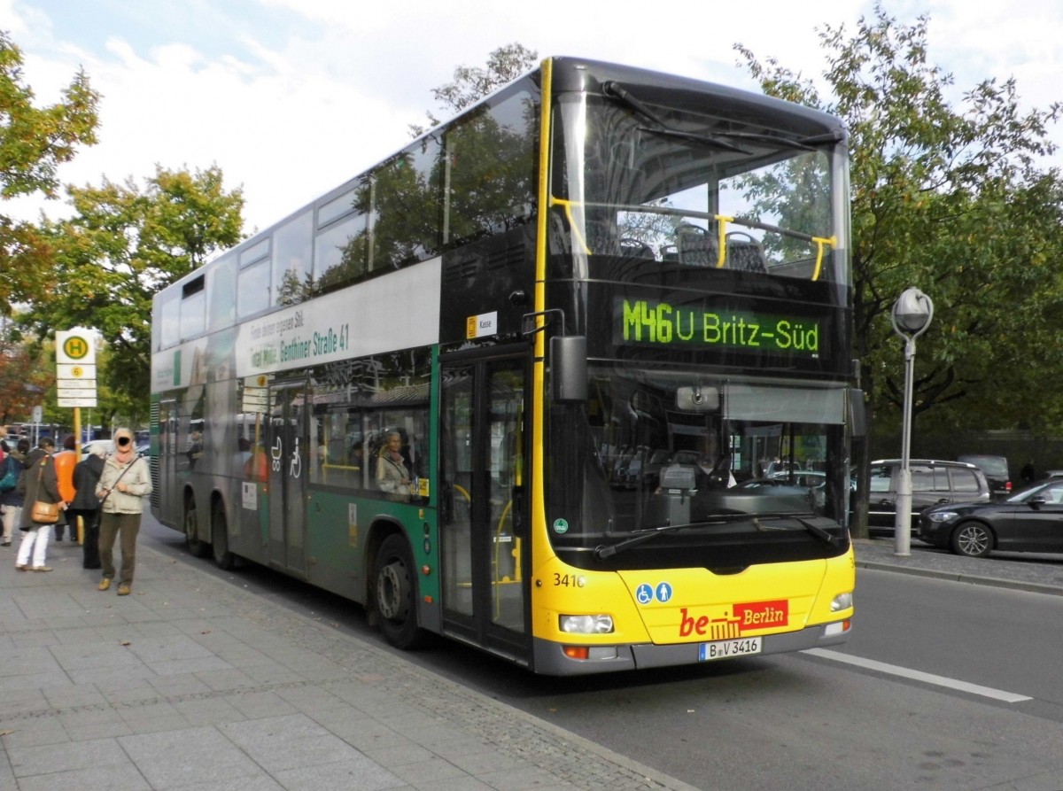 MAN Lions City DD Wg.3416 auf M46 am S+U Zoo, 21.10.14