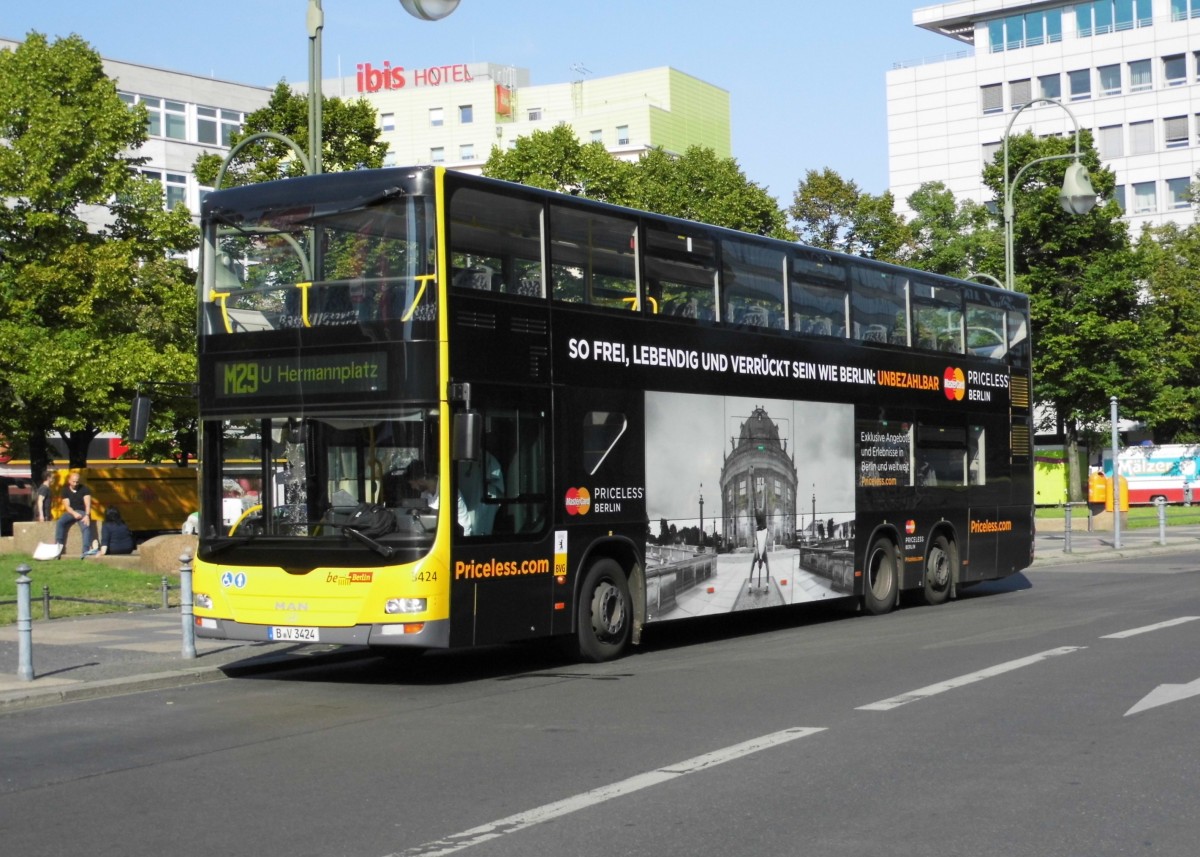 MAN Lions City DL Wg.3424 auf Linie M29, U Wittenbergplatz am 16.07.15