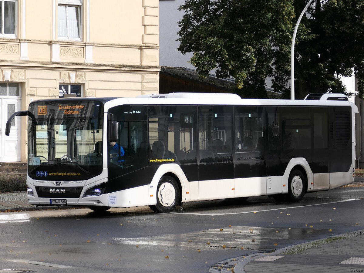 MAN Lion's City EfficientHybrid von Flaegel Reisen aus Deutschland in Neubrandenburg am 10.10.2020