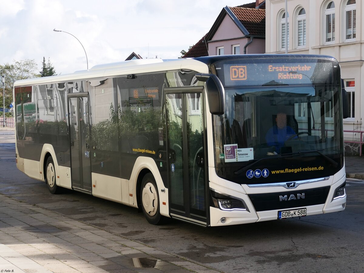 MAN Lion's City EfficientHybrid von Flaegel Reisen aus Deutschland in Neubrandenburg am 10.10.2020